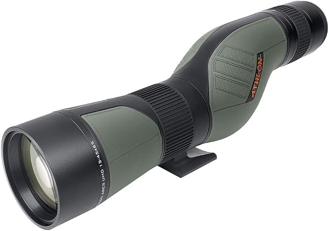 Athlon Optics Ares UHD 15-45x65 Spotting Scope - Spotting Scope for Outdoor Equipment - Bird Watching, Shooting Range & Hunting Equipment - Straight - Green/Black