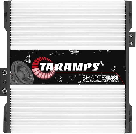 Taramps Smart 3 Bass 0.5 to 2 Ohms 3000 Watts RMS, Multi Impedance, 1 Channel, Amplifier for Car Subwoofer, High Power Class D, Mosfet Monoblock Digital, Smart 3k, Crossover Low Pass with Bass Boost