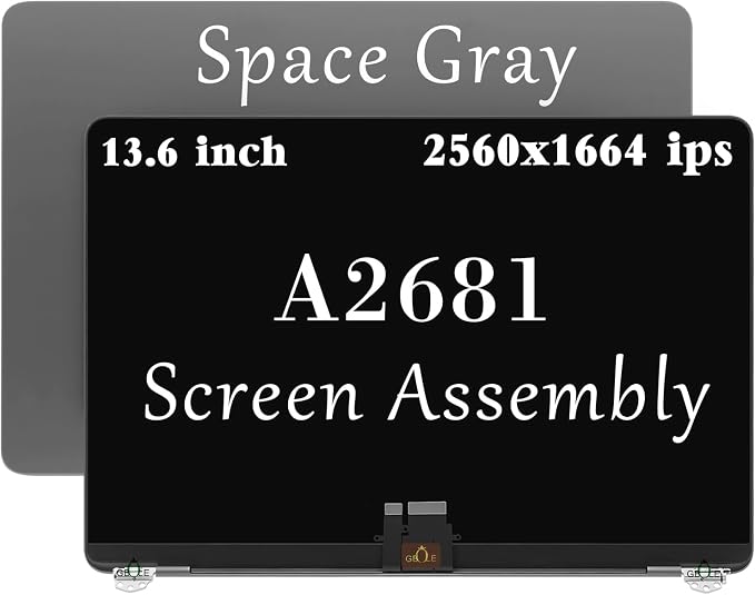 A2681 Screen Replacement for MacBook Air A2681 EMC 4074 M2 2022 | Full LCD Screen Display Complete Assembly Space Gray