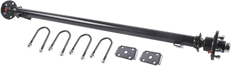 3500 lbs Trailer Axle, 73" Hub Face 58" Spring Center, 5 Lug 4.5 Bolt Pattern