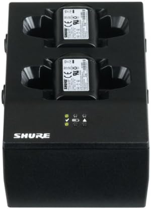 Shure SBC200 Dual Docking Charger, Recharging Station Charges SB900A Batteries in or out of Transmitters, Run up to 4 SBC200 Stations off 1 Supply (NOT Included)