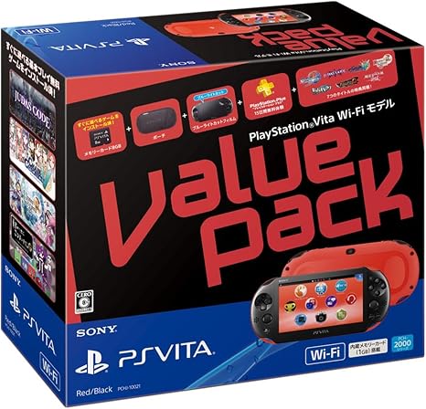 Black Sony Computer PlayStation Vita Value Pack Wi-Fi model Red / Black