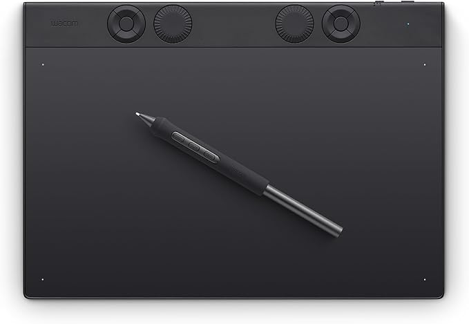 Wacom Intuos Pro Medium, Bluetooth Graphic Drawing Tablet with ProPen 3 | Premium professional pen tablet with ExpressKeys & Dials for shortcuts; ideal for animation, photo, video & 3D pros