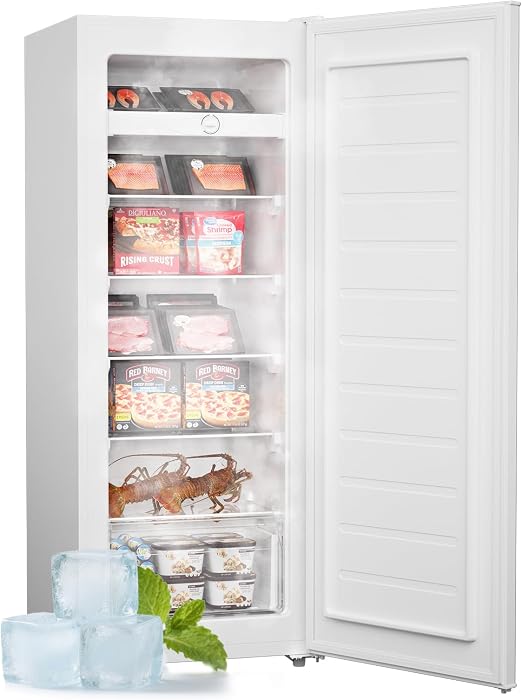 Upstreman 7.0 Cu.Ft Upright Freezer Large Capacity Stand Up Freezer White