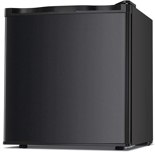 Antarctic Star Upright Freezer 1.1 Cu.ft, Compact Mini Freezer with Reversible Single Door, Temperature Control, Removable Shelves, Small freezer Stainless Steel for Dorms Home Office, Black
