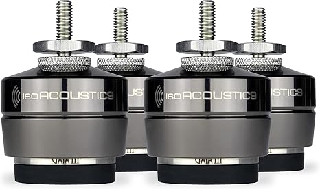 IsoAcoustics Gaia Series Isolation Feet for Speakers & Subwoofers (Gaia III, 70 lb max) – Set of 4