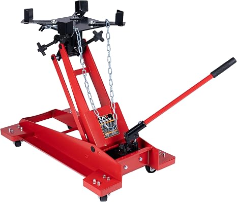 800 lbs Adjustable Hydraulic Transmission Jack – Low Profile Telescoping Floor Lift with 360° Swivel Casters, Heavy-Duty Steel Construction