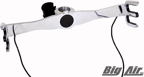 Big Air Hydro Universal Ski Rack (Polished Aluminium) - Holds 1 Pair of skis - 2.5" Clamp with Neoprene Liners to accommodate Down to 2.375", 2.25", 2" and 1.875" Round tubing