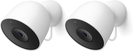 Google Nest Cam Outdoor (Wired, 2nd Gen) - Security Camera - Snow - 2 Pack | 2K video, motion detection, color night vision, 2-way audio, works with Google Home and Gemini, weather resistant