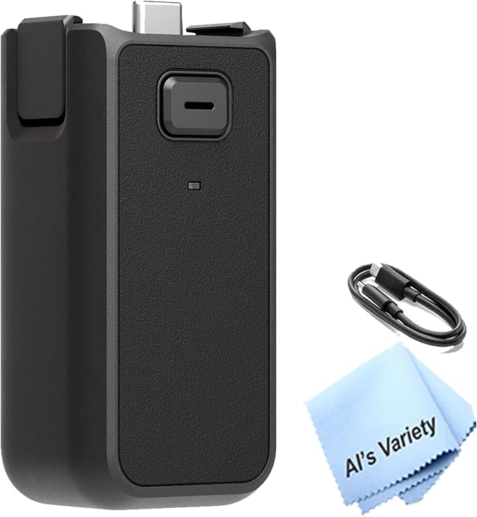 DJI Battery Handle for Osmo Pocket 3, 950mAh Battery, Increases Operating Time by 62%, USB-C Port, 1/4"-20 Mounting Thread, Black, 2.8 x 1.3 x 1.1 Inches, 2.2 Ounces (Bulk Packaging)
