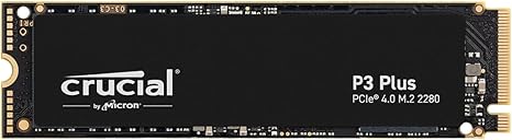 Crucial P3 Plus PCIe Gen4 NVMe 2TB SSD, Up to 5,000MB/s Read, Laptop & Desktop (PC) Compatible, Solid State Drive – CT2000P3SSD8