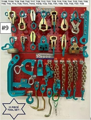 5 STAR 33 PIECE HEAVY DUTY AUTO BODY FRAME MACHINE PULLING TOOLS & CLAMPS VALUE SET