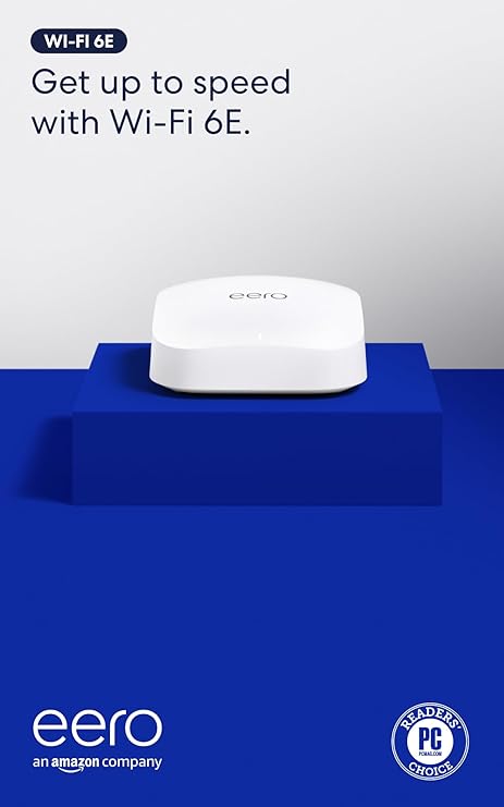 Amazon eero Pro 6E mesh wifi router - Supports internet plans up to 2.5 Gbps, Coverage up to 2,000 sq. ft., Connect 100+ devices, 1-pack