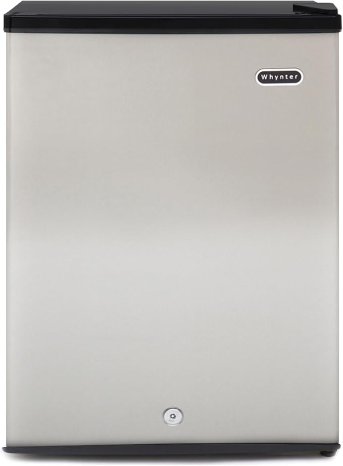 Whynter Upright Freezer 2.1 Cu Ft Lock, Mini Freezer, Stainless CUF-210SS