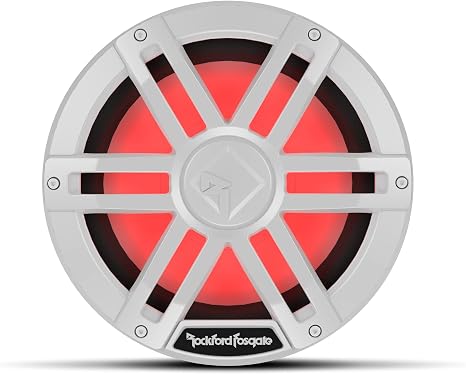 Rockford Fosgate M1D4-10 Color Optix 10" Marine Subwoofer – White | 4-Ohm Dual Voice Coils, Offering Ultra Bright Multicolor LED Lighting Experience