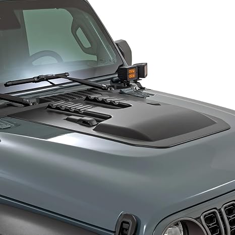 Rough Country Hood Scoop for Jeep Wrangler JL & Gladiator JT (2018–2025) - Matte Black, Paint-to-Code, Aggressive Style, Precision Fit, No-Drill Install