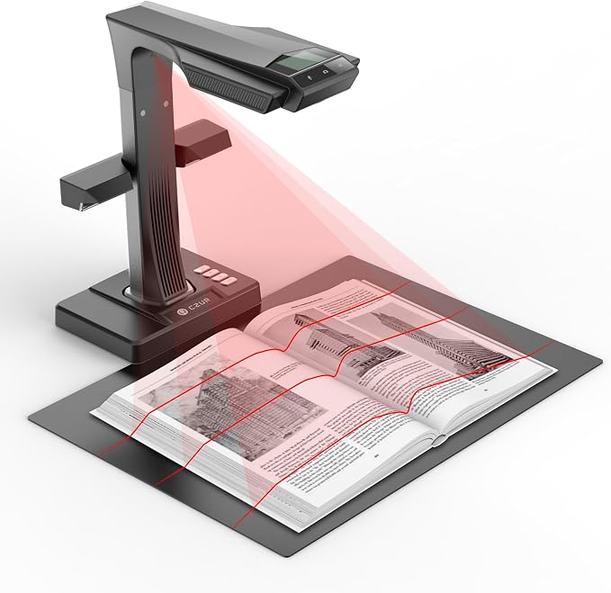 CZUR ET24 Pro Professional Book Scanner, 24MP Document Camera | 3rd Gen Auto-Flatten & Deskew Tech, A3 Document Scanner, 180+ Languages OCR, Support HDMI, for Windows/MacOS/Linux