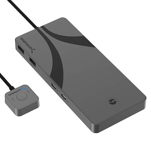 SABRENT Thunderbolt 4 KVM Switch, 40Gbps, 4K@144Hz/8K@60Hz (SB-TB4K) | 3x TB4 USB-C 40Gbps; 2x USB-C 60W PD 3.0; 4x USB-A 10Gbps; peripheral sharing; DSC; mac kvm switch thunderbolt