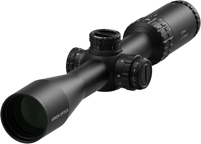 Arken Optics LH4 4-16x44 FFP Rifle Scope, Illuminated VPR Reticle,30mm Tube | Lightweight Hunting Scope with First Focal Plane Reticle, Illuminated VPR Reticle, and Capped Tool-Less Turrets