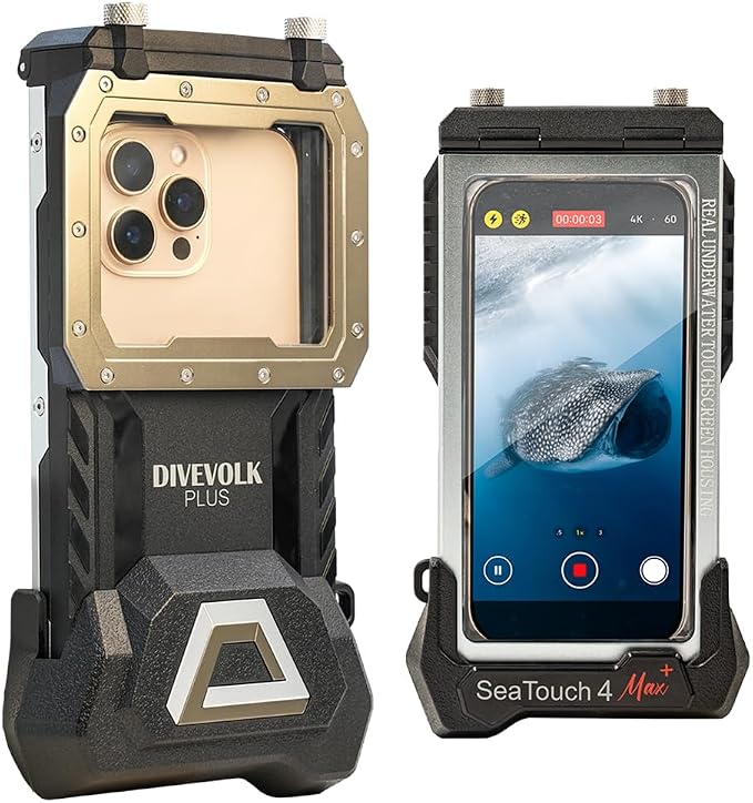 DIVEVOLK Underwater Touchscreen Housing Seatouch 4 Max Diving Phone Case compatiable for iPhone 12/13/14/15 Pro Max