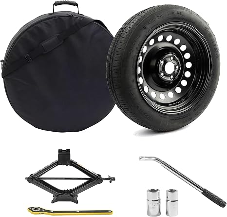 Spare Tire Kit Compatible with 2011-2026 Sienna. 2022-2026 Lexus NX Series - Includes 18x4 Rim, 155/90R18 Spare Wheel, 29” Rolling Diameter, Includes car Jack kit and tire Carrying Case