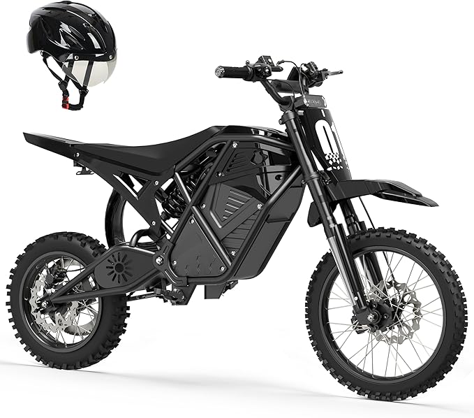ESKUTE Electric Dirt Bike for Teens Adults, Mid-Drive Motor 3500W Peak, Electric Motorcycle 48V23Ah Battery, Hydraulic Brake，53Mile,38mph, Hydraulic Nitrogen Shock Absorbers