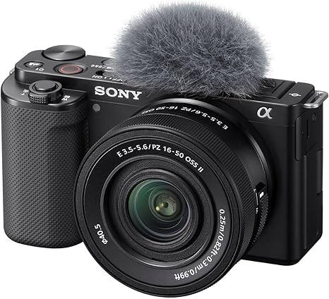 Sony ZV-E10 APS-C Mirrorless Camera with 16-50mm Lens Black | 24.2MP Aps-C, UHD 4k30p, 3.0 Side Flip-Out Touchscreen, 16-50mm Oss Ii Kit Lens, 425-Point Af