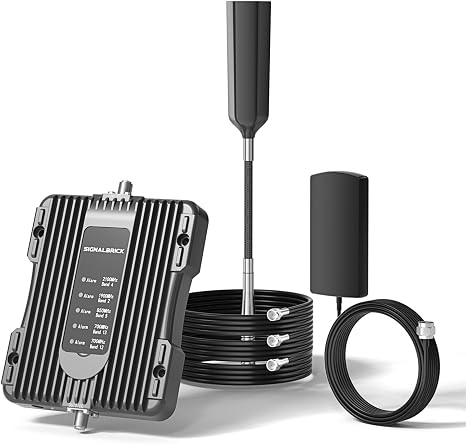 Cell Phone Booster for Truck RV, 5G/4G LTE/3G Signal Booster All Carriers | FCC Approved | Compatible with AT&T, Verizon, T-Mobile & more | Supports bands 4/12/13/17/5/2/25