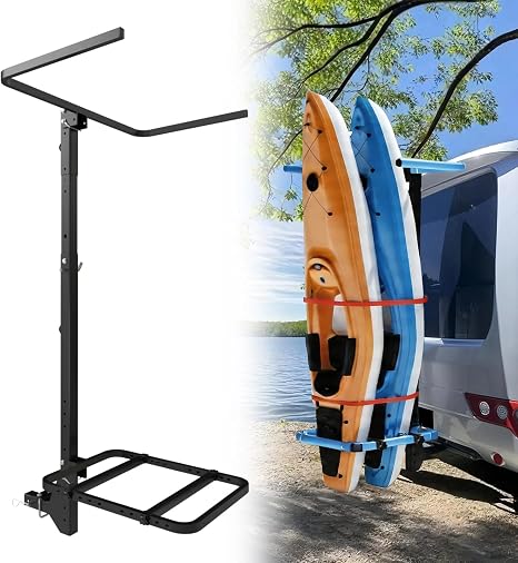 RV Hitch Mount Kayak Rack with Adjustable Base & Height
