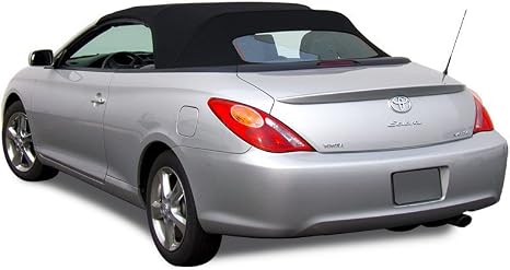 Compatible with Toyota Solara Convertible Soft Top & Glass Window 2004-2009 Twill (Black)