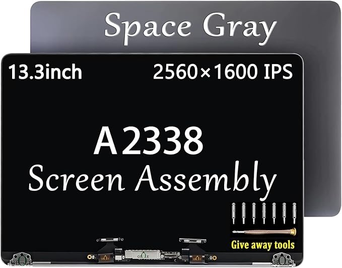 A2338 M1 Screen Replacement for MacBook Pro Retina A2338 M1 M2 | EMC 3578 MYD83 MYD92 MYDA2 MYDC2 MYD83LL/A MYD92LL/A MYDA2LL/A MYDC2LL/A Full LED LCD Screen Display Assembly Grey