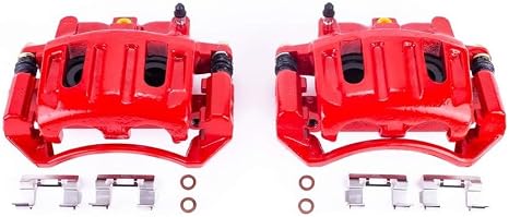 PowerStop Front Red Powder Coated Brake Caliper Pair for Dodge Dakota 2003-04 - High-Temp Brake Caliper Upgrade, S4862