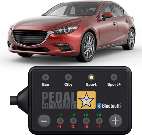 PEDAL COMMANDER for Mazda 3 2014-2018 Throttle Response Controller - Plug-and-Play, 4 Driving Modes, Throttle Controller Performance Parts, App Control, Mazda 3 Accessories