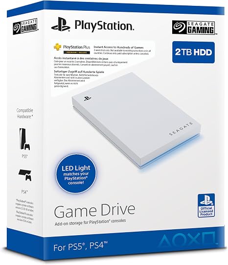 Seagate Game Drive voor PS4/PS5 2TB, externe SSD, 2.5", USB 3.0, Blauwe ledverlichting (STLV2000202)