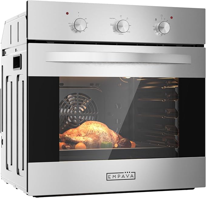 Empava 24 inch Electric Single Wall Oven 6 Cooking Funcitons