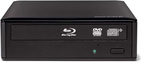 BUFFALO MediaStation Desktop 16x External Blu-ray Writer for PC with USB 3.0. TAA Compliant. Plays and Burns Blu-Rays, DVDs, and CDs.