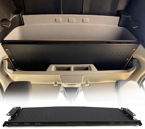 Van Headliner Shelf & Curtain Rod Fit for 2015–2026 Ford Transit Medium & High Roof, Overhead Storage Shelf with Modular Mounting Slots, No-Drill Installation for Organized Van Storage