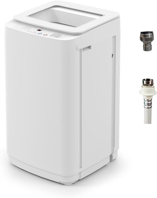 17Lbs Portable Washing Machine, Full-Automatic Top Load Washer with 10 Wash Cycles, 3 Water Levels & LED Display, Compact Electric Laundry Washer for Apartment, Dorms, RVs and Camping