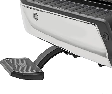 Rough Country Manual Retractable Bed Step for Ford F-150 (2021-2026) & Lightning (2022-2026) - 6" Wide Non-Slip Aluminum TailgateStep, 330 lb Capacity, Easy Bolt-On Install