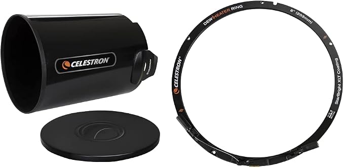 Celestron 8" Schmidt-Cassegrain Telescope Dew Prevention Accessories Bundle | Aluminum Telescope Dew Shield + Dew Heater Ring for 8" SCT & Edge HD Telescopes