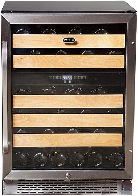 Whynter BWR-462DZ 46-Bottle Dual Temperature Zone Built Wine Refrigerator, Silver