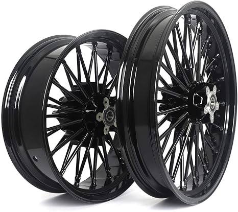 TOFR 21x3.5 18x5.5 Fat Spoke Wheels Black For Harley Softail Slim 2018-2021