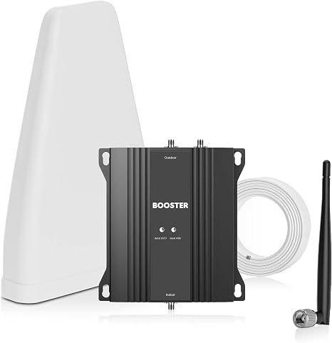 Cell Phone Signal Booster for Home T-Mobile, AT&T & US Cellular, Band 12/17/4/66 Cellular Amplifier, Boost High-Speed Urban Data & Strong Coverage for Rural Home Suburban Villas, FCC Approved