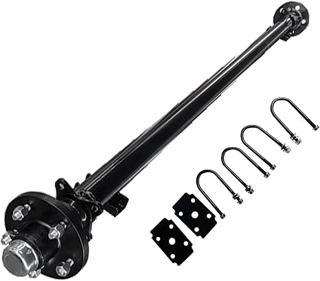 3500lbs Trailer Axle, 85HF 70SC, 5x4.5 Bolt Pattern, 5 Lug Trailer Cargo Dump RV Utility Axle 3.5K Boat Axle - 85" Hubface 70" Spring Center
