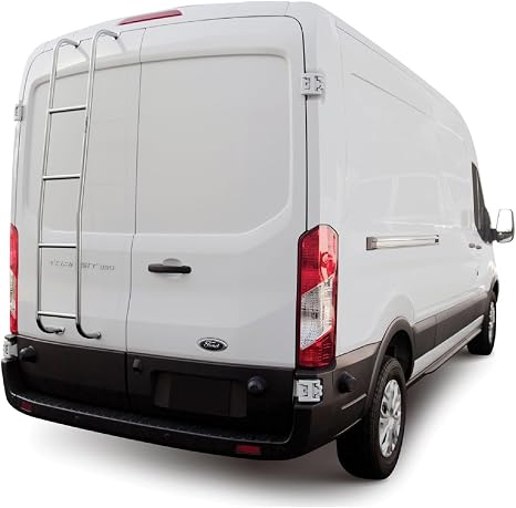 Surco 093TM Stainless Steel 4-Step Van Ladder - Compatible with 2014-25 Ford Transit Medium Roof Vans