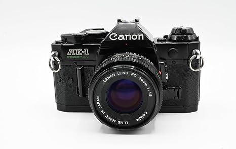 Canon AE-1 Program 35mm SLR Camera with 50mm 1:1.8 Lens (Black) (Renewed) | 50mm 1:1.8 Lens