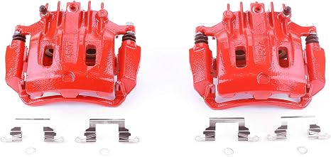 PowerStop Rear Red Powder Coated Brake Caliper Pair for Ford Excursion 2000-05 |F-250 Super Duty 2000-04 |F-350 Super Duty 2000-04 - High-Temp Brake Caliper Upgrade, S4752