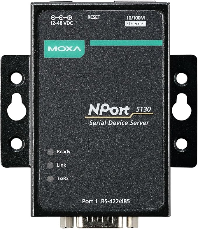 MOXA NPort 5130-1 Port Device Server, 10/100 Ethernet, RS-422/485, DB9 Male
