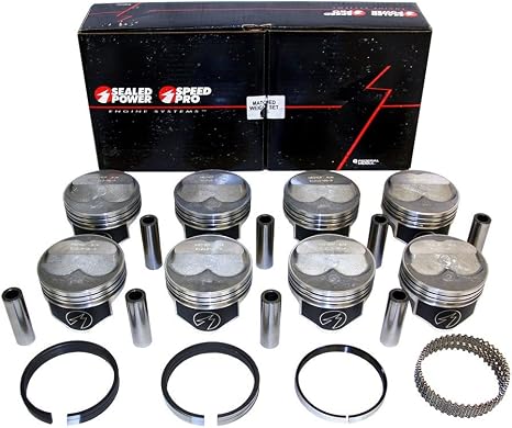 Sealed Power Speed Pro .200" Dome Pistons & Moly Rings compatible with Chevy 383 (4.030" Bore Diameter)
