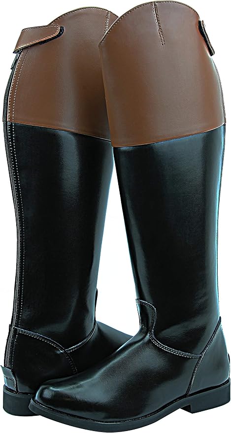 Royal Mens Man Fox Hunt Hunting Dress Dressage Boots with Back Zipper Tan Top